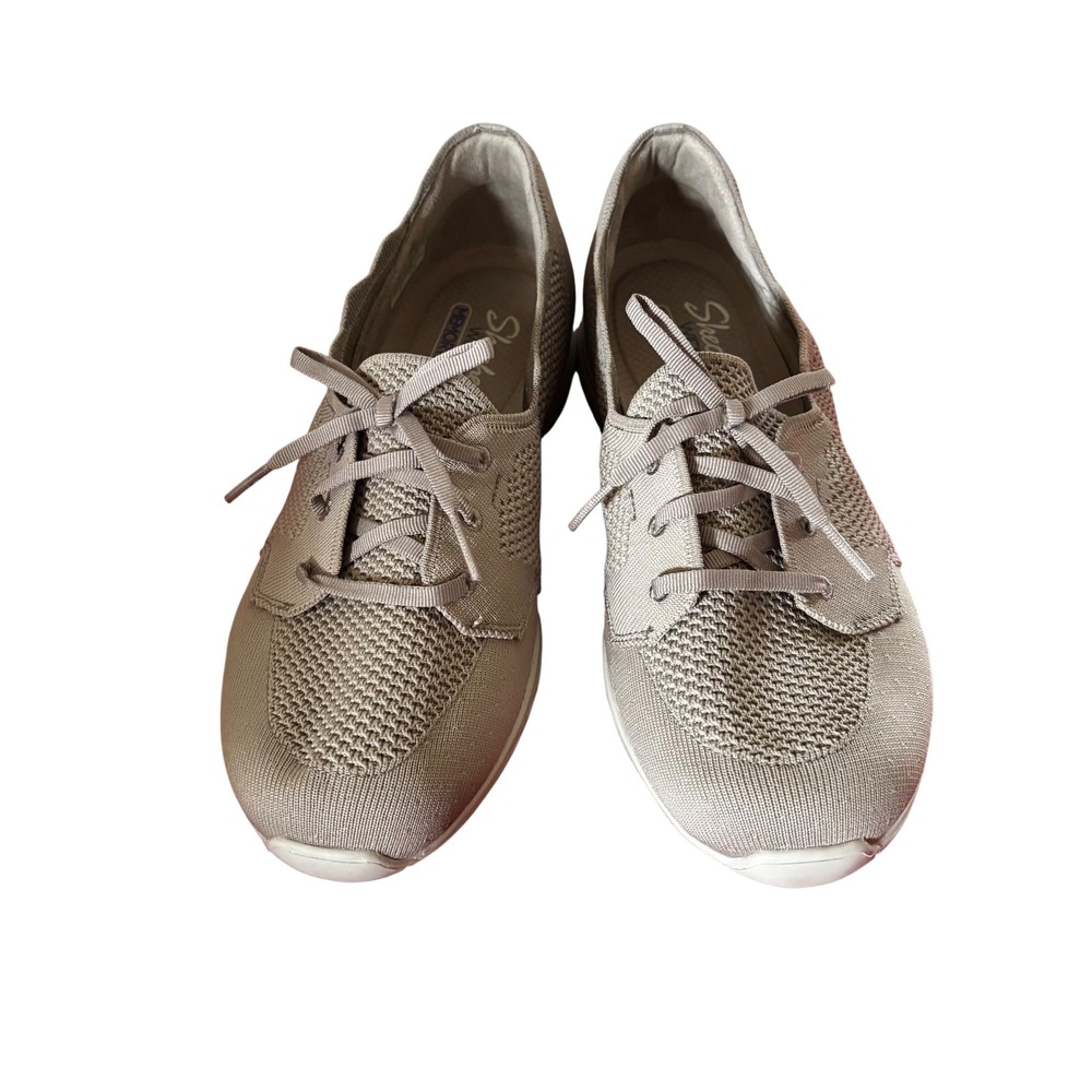 Skechers Seagar Women's Shoes US 10 In A Knit Scallop Lace Up Beige